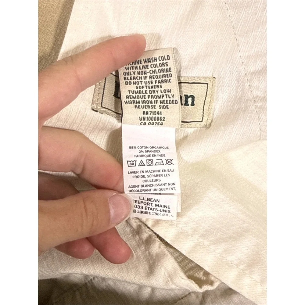LL Bean Pants‎ Mens Size 36x32 Beige Corduroy Stretch Organic Cotton Preppy